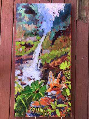 Costa Rica Falls with Fox by Tara Zalewsky-Nease |  Context View of Artwork 