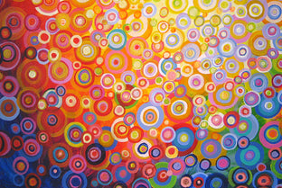 Colorful Circles by Natasha Tayles |   Closeup View of Artwork 
