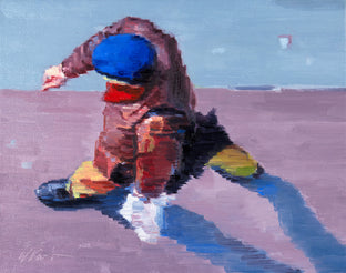 Man with Cap and Bag Walking in Paris by Warren Keating |  Artwork Main Image 