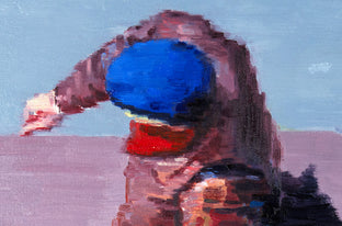 Man with Cap and Bag Walking in Paris by Warren Keating |  Side View of Artwork 