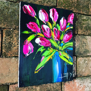 Spring Tulips! by Lisa Elley |  Side View of Artwork 