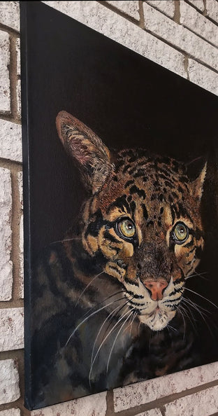 Clouded Leopard by Jan Fontecchio Perley |  Side View of Artwork 