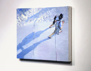 Mother and Child Walking at Santa Monica Beach by Warren Keating |  Context View of Artwork 