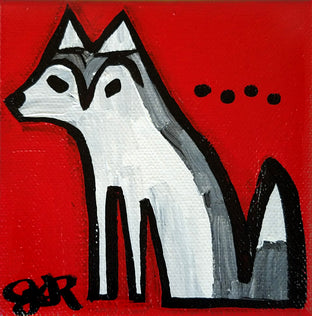 Siberian Husky on Red by Jessica JH Roller |  Artwork Main Image 