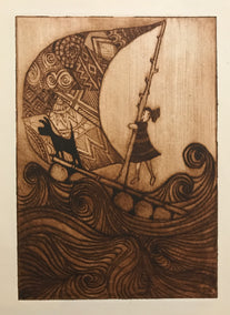 printmaking by Doug Lawler titled Rough Weather