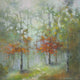 Original art for sale at UGallery.com | Hillside Rain by Gail Greene | $350 | oil painting | 12' h x 12' w | thumbnail 1