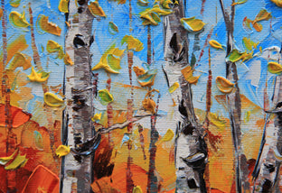 Three Birches by Lisa Elley |   Closeup View of Artwork 