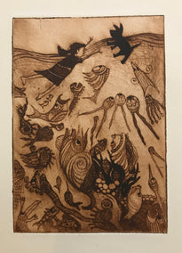 printmaking by Doug Lawler titled Company