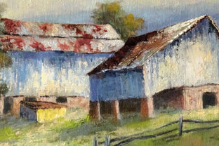 Blue Barns by Gail Greene |   Closeup View of Artwork 