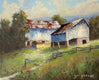 Original art for sale at UGallery.com | Blue Barns by Gail Greene | $300 | oil painting | 8' h x 10' w | thumbnail 1