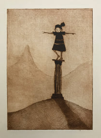 printmaking by Doug Lawler titled On a Pedestal