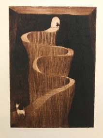 printmaking by Doug Lawler titled Follow Me