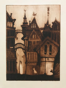 printmaking by Doug Lawler titled The City