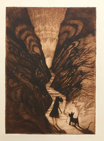 printmaking by Doug Lawler titled A Path