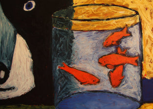 Bear with Goldfish by Jaime Ellsworth |   Closeup View of Artwork 