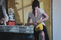 Original art for sale at UGallery.com | Yellow Bag by Bertrand Girard | $1,900 | acrylic painting | 26' h x 32' w | thumbnail 2