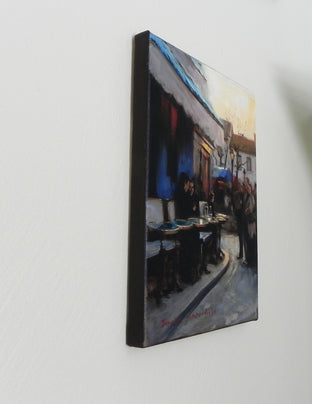 Cafe in Montmartre II by Jonelle Summerfield |  Side View of Artwork 