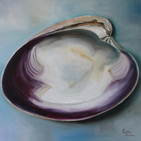 oil painting by Kristine Kainer titled Atlantic Clam Shell