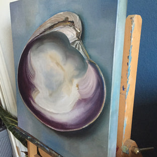 Atlantic Clam Shell by Kristine Kainer |  Side View of Artwork 