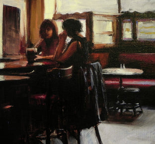 Girl Talk at the Pub by Jonelle Summerfield |  Side View of Artwork 
