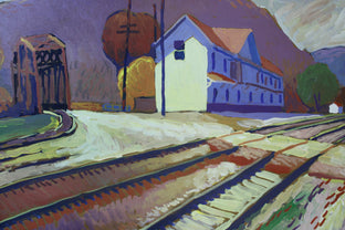 Approaching the Ferry by Robert Hofherr |   Closeup View of Artwork 