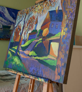 The Long Shadows of Afternoon by Robert Hofherr |  Side View of Artwork 