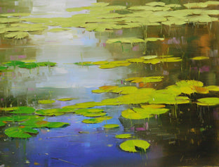 Cobalt Pond by Vahe Yeremyan |  Side View of Artwork 