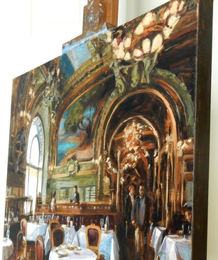 Le Train Bleu by Jonelle Summerfield |  Side View of Artwork 