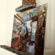 Original art for sale at UGallery.com | New York City Cafe by Jonelle Summerfield | $350 | oil painting | 9' h x 11' w | thumbnail 2