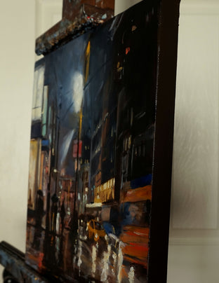 Rainy Night in Manhattan by Jonelle Summerfield |  Side View of Artwork 
