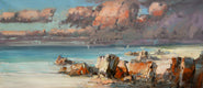 Original art for sale at UGallery.com | The Cliffs by Vahe Yeremyan | $1,525 | oil painting | 20' h x 45' w | thumbnail 1