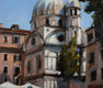 Original art for sale at UGallery.com | Venetian Courtyard by Jonelle Summerfield | $650 | oil painting | 18' h x 14' w | thumbnail 3