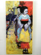 Original art for sale at UGallery.com | Yellow Geisha by Mary Pratt | $2,975 | oil painting | 48' h x 24' w | thumbnail 3