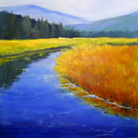 acrylic painting by Nancy Merkle titled Along the River