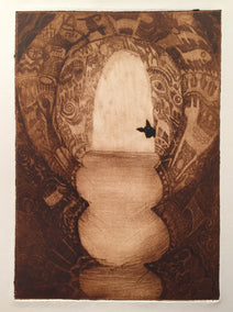 printmaking by Doug Lawler titled A Look Inside