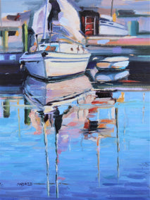 oil painting by Andres Lopez titled Morning in the Marina