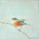 Original art for sale at UGallery.com | Baby Robin by Sally Adams | $375 | acrylic painting | 12' h x 12' w | thumbnail 1