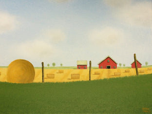 Bales in a Summer Field by Sharon France |   Closeup View of Artwork 