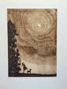 printmaking by Doug Lawler titled Ball in the Sky