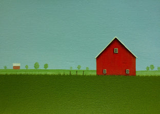 Red Barn on an Overcast Day by Sharon France |  Context View of Artwork 