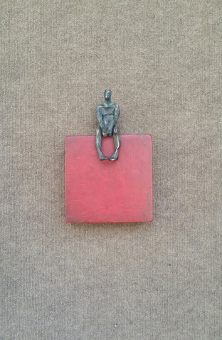 Small Being Sitting on Red (U-08) by Yelitza Diaz |  Context View of Artwork 