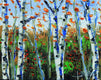 Original art for sale at UGallery.com | Silver Birch by Lisa Elley | $300 | oil painting | 8' h x 10' w | thumbnail 1