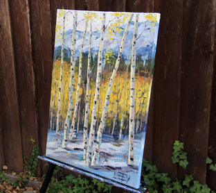 Symphony in Birch by Lisa Elley |  Side View of Artwork 