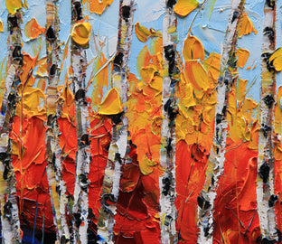 Simply Birch by Lisa Elley |   Closeup View of Artwork 