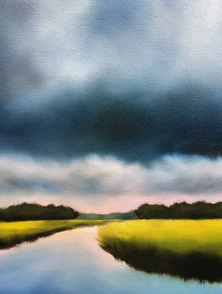 Blue Clouds Marsh by Nancy Hughes Miller |   Closeup View of Artwork 