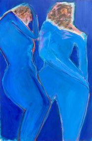 acrylic painting by Robin Okun titled Blue Dance