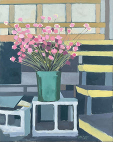 oil painting by Brian McCarty titled Flowers for Sale