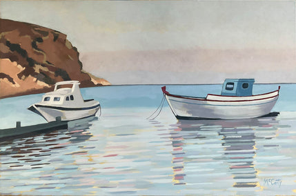 oil painting by Brian McCarty titled Two Boats