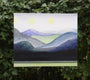Original art for sale at UGallery.com | Moons over Mountains by Brit J Oie | $850 | mixed media artwork | 20' h x 24' w | thumbnail 4