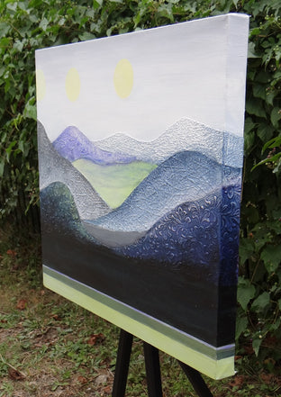 Moons over Mountains by Brit J Oie |  Side View of Artwork 
